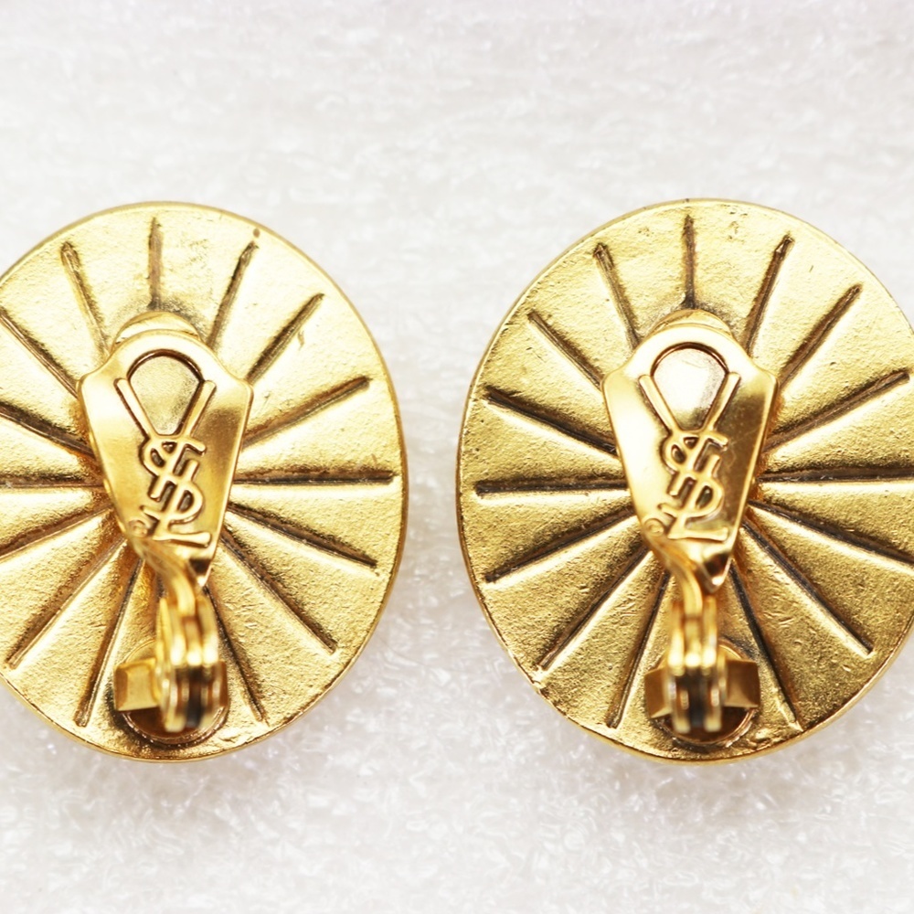 YSL Vintage Yves Saint Laurent Pearl Cabochon Earrings - Picture 12 of 16